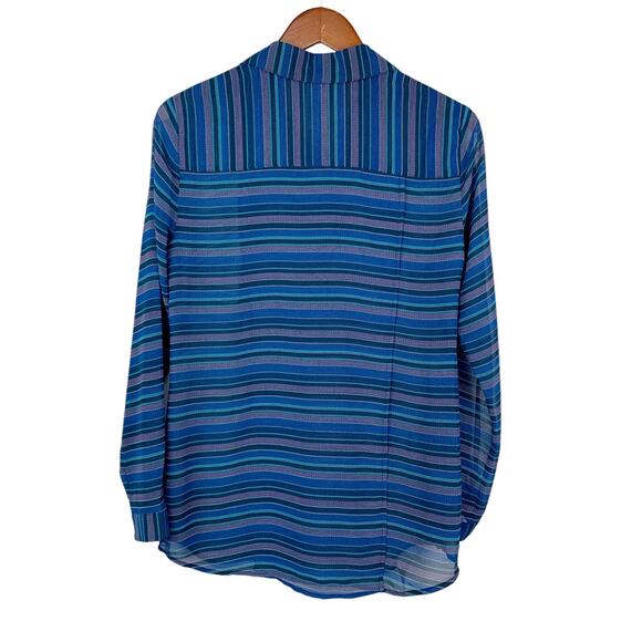 Cabi Alex Blouse Shirt Top Button Front Sheer Blue Stripe Women’s S - Picture 6 of 7